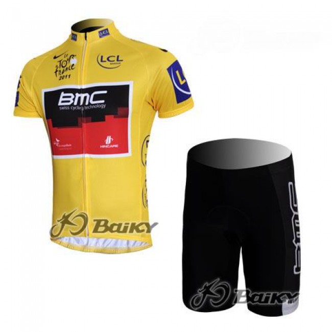 BMC 2011 Tour De France Radtrikot Kurzarm Kurz Radhose Kits Gelb Radtrikot Kaufen