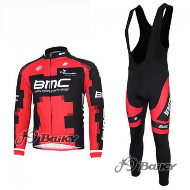 BMC Racing Pro Team Fahrradbekleidung Radtrikot Satz Langarm und Lange Trägerhose Rot Radtrikot Kaufen