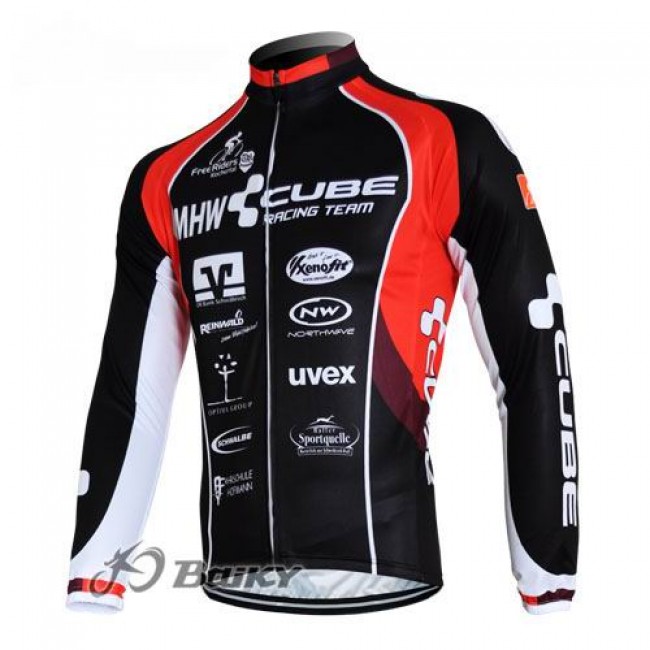MHW Cube Racing Team Fahrradtrikot Langarm Rot Schwarz Radtrikot Kaufen