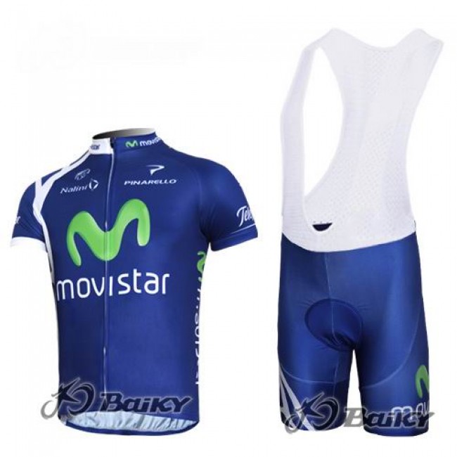 Movistar Team Fahrradbekleidung Satz Fahrradtrikot Kurzarm Trikot und Kurz Trägerhose Blau Radtrikot Kaufen