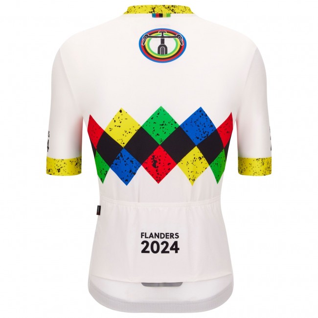 Herren Santini UCI Gravel Weltmeisterschaft trikot Flandern 2024-Weiss Radtrikot Kaufen Herren Santini UCI Gravel Weltmeisterschaft trikot Flandern 2024-Weiss Radtrikot Kaufen