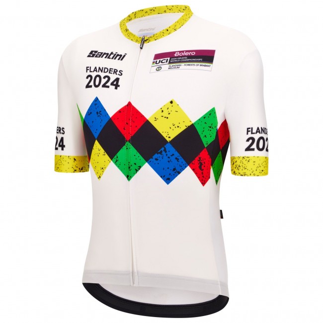 Herren Santini UCI Gravel Weltmeisterschaft trikot Flandern 2024-Weiss Radtrikot Kaufen Herren Santini UCI Gravel Weltmeisterschaft trikot Flandern 2024-Weiss Radtrikot Kaufen