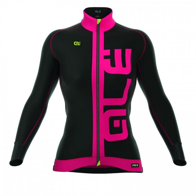 2016 ALE ARCOBALENO Damen Radtrikot Langarm-PINK FLUO Radtrikot Kaufen