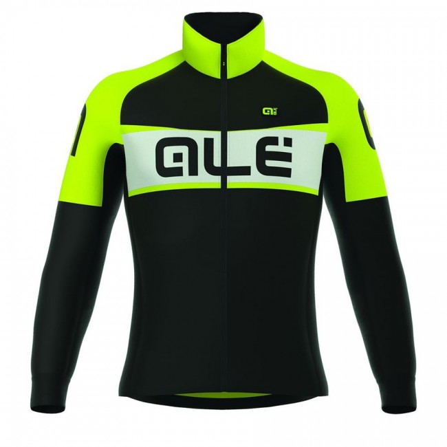 2016 ALE EXCEL WEDDELL Radtrikot Langarm-Schwarz GELB FLUO Radtrikot Kaufen