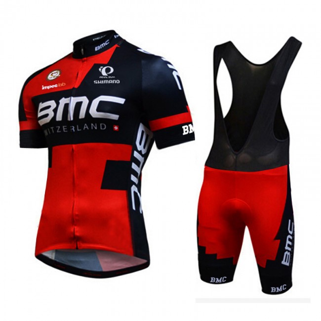 2016 BMC Fahrradbekleidung Satz Fahrradtrikot Kurzarm Trikot und Kurz Trägerhose 02 Radtrikot Kaufen