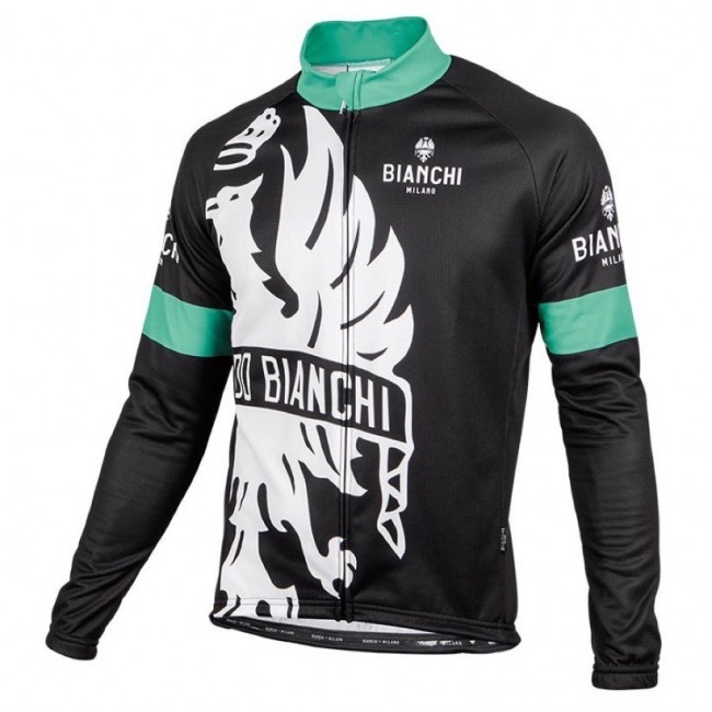 2016 Bianchi Milano Sorisole Schwarz-Grün Radtrikot Langarm Radtrikot Kaufen