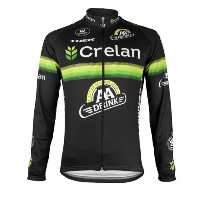 2016 Crelan-AA Drink Schwarz Radtrikot Langarm Radtrikot Kaufen