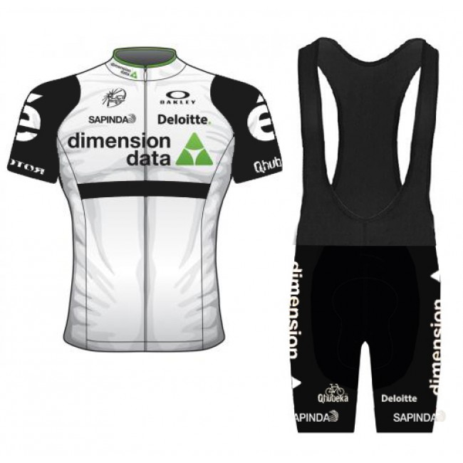 2016 Dimension Data Weiß Fahrradbekleidung Satz Fahrradtrikot Kurzarm Trikot und Kurz Trägerhose Radtrikot Kaufen