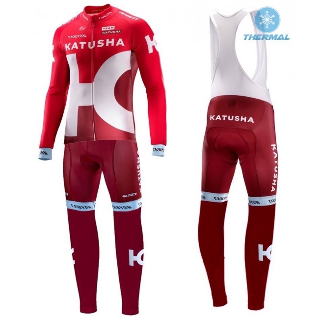2016 Team Katusha thermisch Fahrradbekleidung Satz Radtrikot Langarm+Lang Trägerhose Radtrikot Kaufen
