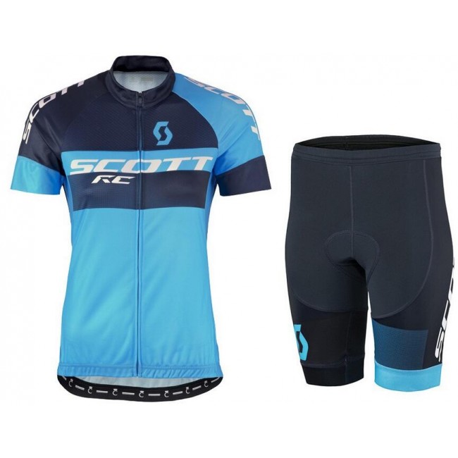 2016 Scott RC Pro schwarz blau Damens Radbekleidung Radtrikot Kurzarm und Fahrradhosen Kurz Radtrikot Kaufen