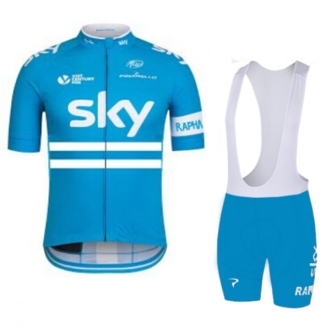 2016 SKY Blau Fahrradbekleidung Satz Fahrradtrikot Kurzarm Trikot und Kurz Trägerhose Radtrikot Kaufen