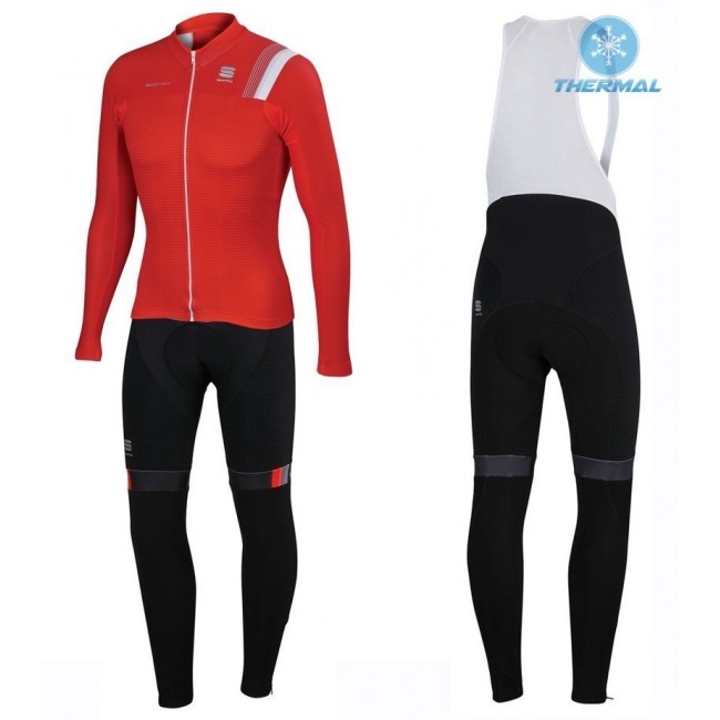 2016 Sportful JSW Rot thermisch Fahrradbekleidung Satz Radtrikot Langarm+Lang Trägerhose Radtrikot Kaufen