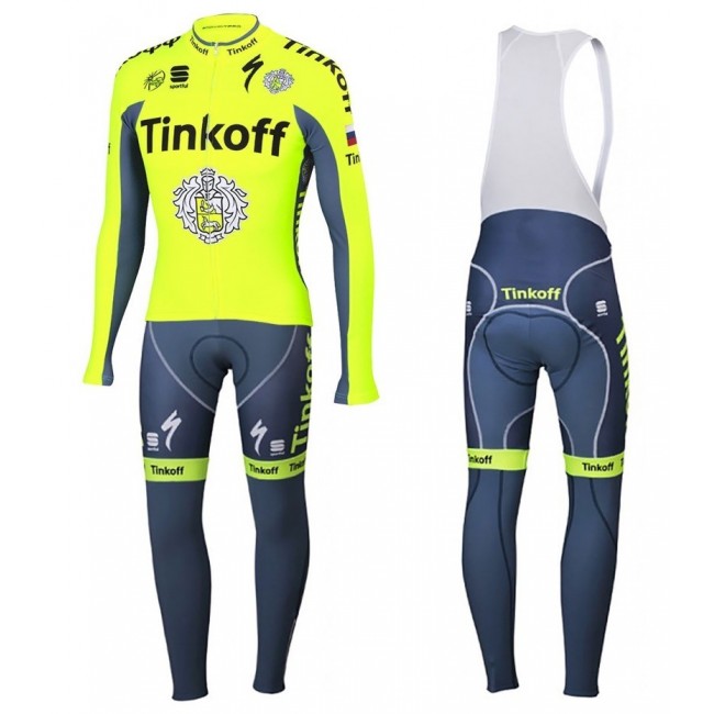 2016 Tinkoff Race Team Fahrradbekleidung Satz Radtrikot Langarm+Lang Trägerhose Radtrikot Kaufen