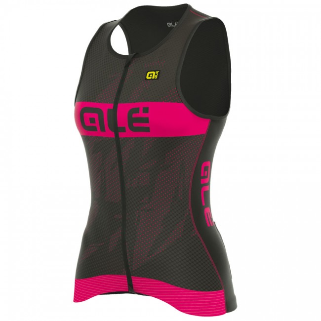 2017 Damen Top Ale Tri Record-Schwarz Pink Radtrikot Kaufen