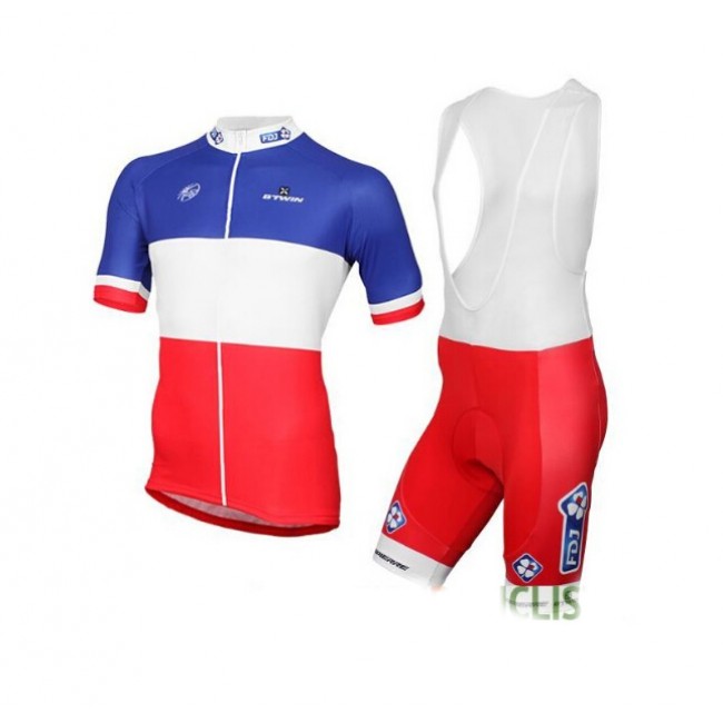FDJ 2017 Fahrradbekleidung Satz Radtrikot Kurzarm+Kurz Trägerhose Radtrikot Kaufen
