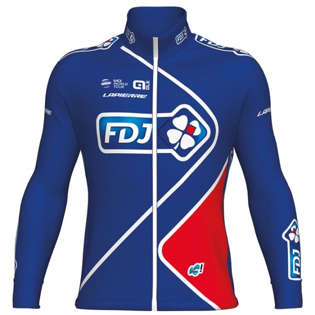 FDJ Pro 2017 Blau Radtrikot Langarm Radtrikot Kaufen