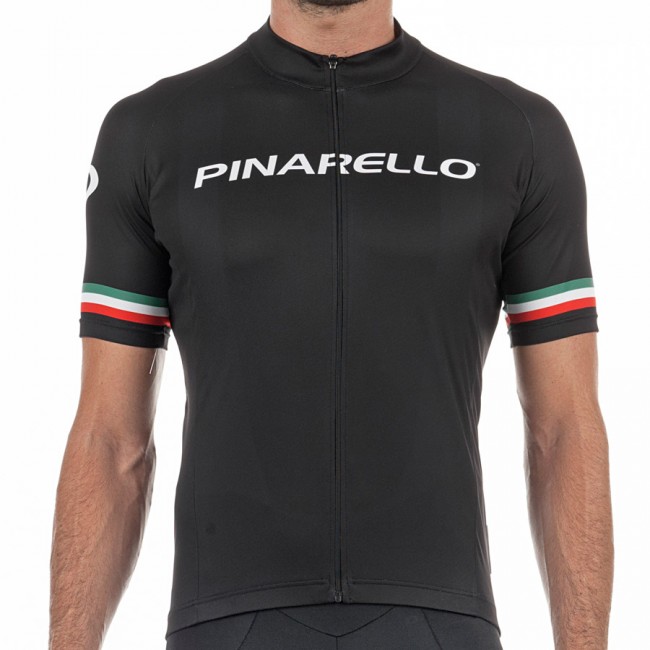 2017 Pinarello Strada Radtrikot Kurzarm-Schwarz Italie Radtrikot Kaufen
