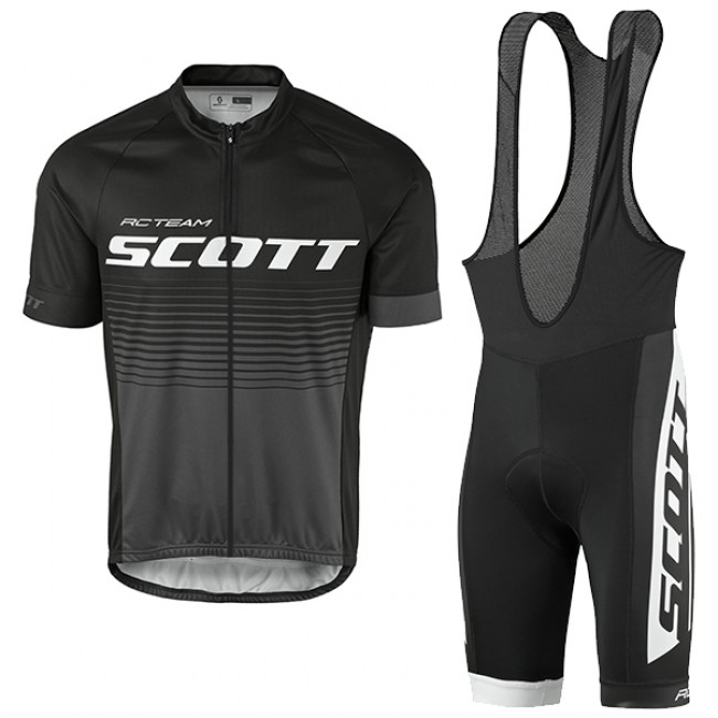 2017 Scott Rc Schwarz Grau Fahrradbekleidung Satz Radtrikot Kurzarm+Kurz Trägerhose Radtrikot Kaufen