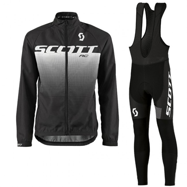 2017 Scott Rc Weiß-noir Fahrradbekleidung Satz Radtrikot Langarm+Lang Trägerhose Radtrikot Kaufen