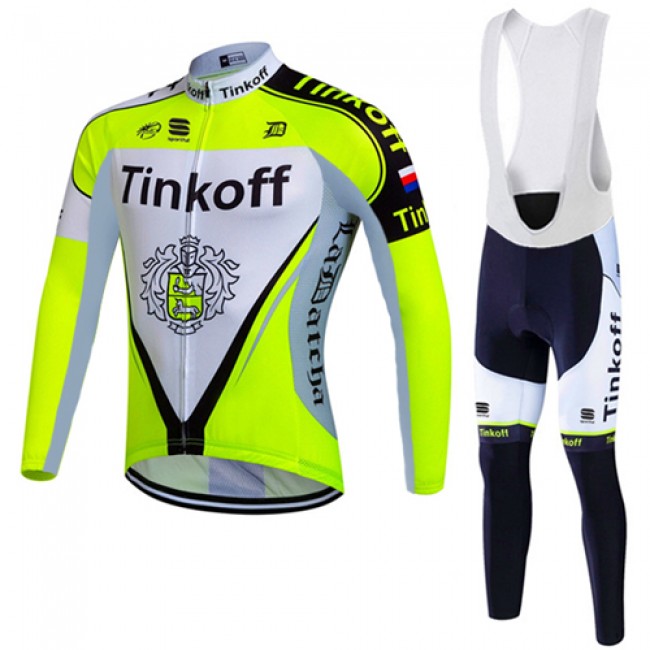 2017 Tinkoff Gelb Fahrradbekleidung Satz Radtrikot Langarm+Lang Trägerhose Radtrikot Kaufen