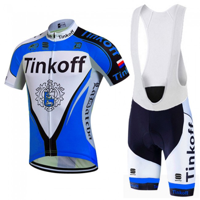 2017 Tinkoff Blau Fahrradbekleidung Satz Radtrikot Kurzarm+Kurz Trägerhose Radtrikot Kaufen